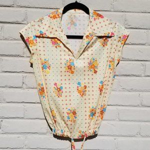 Vintage 70’s Tie Blouse- Size S